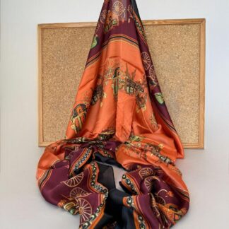 Hermes Karnaval Desen İthal Vual İpek Şal 014461 - Bordo