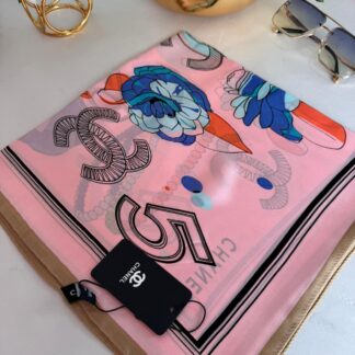 Chanel İthal Vual İpek Şal 88918 - Toz Pembe