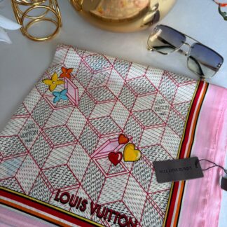 Louis Vuitton İthal Vual İpek Şal 88919 - Pembe