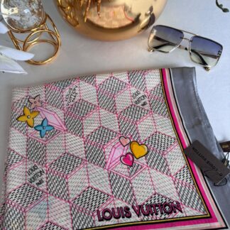 Louis Vuitton İthal Vual İpek Şal 88920 - Füme