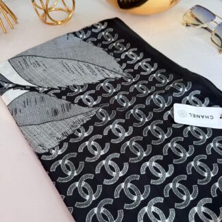Chanel Monogram İthal Vual İpek Şal 88923 - Siyah