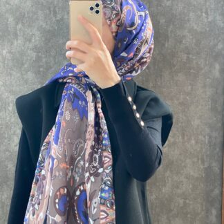 Etro Etnik Desen Pamuk Soft Şal 38630 - Morcivert