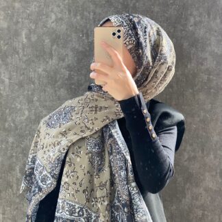 Etro Etnik Desen Pamuk Soft Şal 37631 - Mercan Yeşili