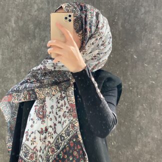 Etro Etnik Desen Pamuk Soft Şal 37631 - Siyah/Turuncu
