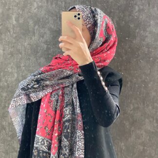 Etro Etnik Desen Pamuk Soft Şal 37631 - Pembe