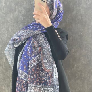 Etro Etnik Desen Pamuk Soft Şal 37631 - Morcivert