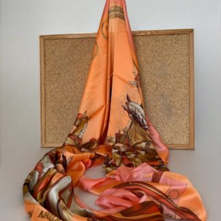 Hermes At Desen İthal Vual İpek Şal 014461 - Oranj