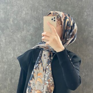 Etro Etnik Desen Pamuk Soft Şal 38630 - Siyah/Turuncu