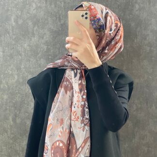 Etro Etnik Desen Pamuk Soft Şal 38630 - Sıcak Kahve