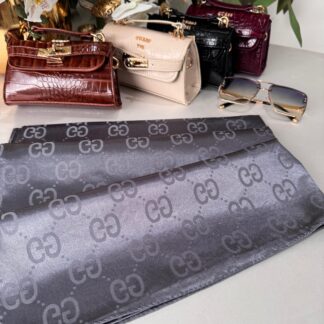 Gucci Parlak ipeksi Şal - Antrasit 41222