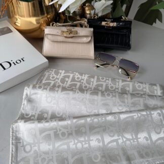 Dior Parlak İpeksi Jakar Şal 44121 - Gümüş