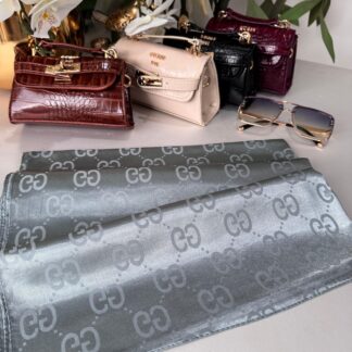 Gucci Parlak ipeksi Şal - Gümüş 44122