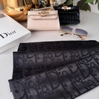 Dior Parlak İpeksi Jakar Şal 44121 - Siyah