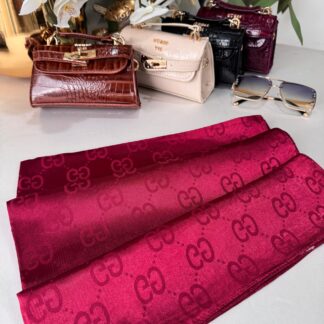 Gucci Parlak ipeksi Şal - Bordo 44122