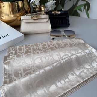 Dior Parlak İpeksi Jakar Şal 44121 - Bej