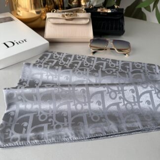 Dior Parlak İpeksi Jakar Şal 44121 - Gri