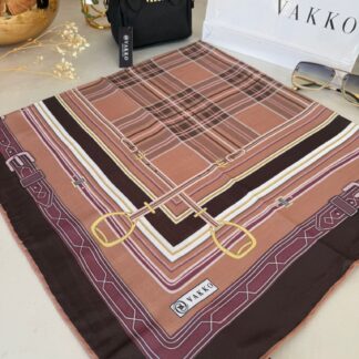 Vakko Ekose Desen Pamuk Soft Eşarp 68190 - Kahve