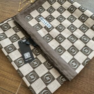 Vakko Dama Desen Pamuk Soft Eşarp 63411 - Kahve