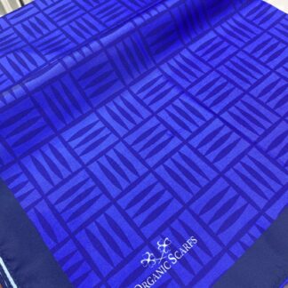 Kare Desen Twill Şal - Mavi - Organic ScarfsOrganic Scarfs
