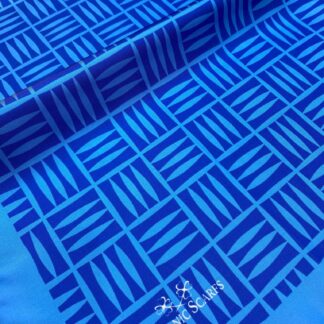 Kare Desen Twill Şal - Saks - Organic ScarfsOrganic Scarfs