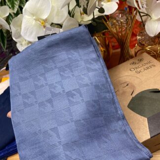 Kazayağı Damalı Desen Pamuk İpek Jakar Şal - Antrasit - Organic ScarfsOrganic Scarfs