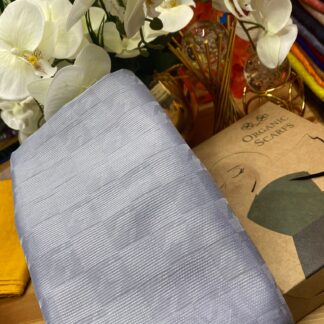 Kazayağı Damalı Desen Pamuk İpek Jakar Şal - Gri - Organic ScarfsOrganic Scarfs