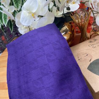 Kazayağı Damalı Desen Pamuk İpek Jakar Şal - Morcivert - Organic ScarfsOrganic Scarfs