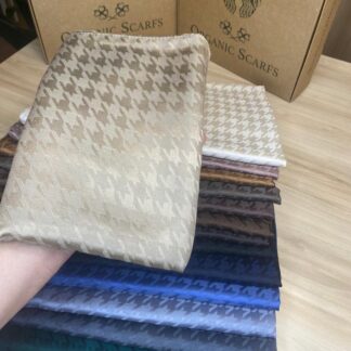 Kazayağı Desen İpeksi Jakar Şal - Bej - Organic ScarfsOrganic Scarfs