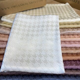 Kazayağı Desen İpeksi Jakar Şal - Ekru - Organic ScarfsOrganic Scarfs