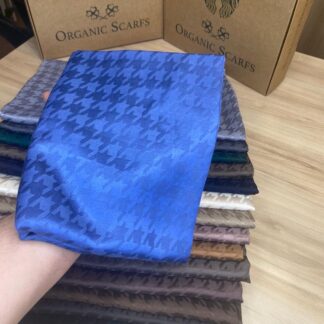 Kazayağı Desen İpeksi Jakar Şal - İndigo - Organic ScarfsOrganic Scarfs