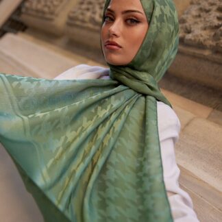 Kazayağı Desen Jakar Şal - Çay Ağacı - Organic ScarfsOrganic Scarfs