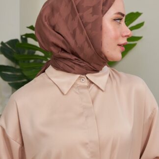Kazayağı Desen Jakar Şal - Çikolata - Organic ScarfsOrganic Scarfs