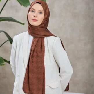 Kazayağı Desen Jakar Şal - Çikolata - Organic ScarfsOrganic Scarfs