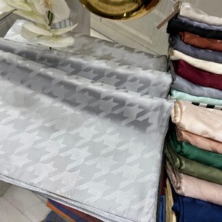 Kazayağı Desen Jakar Şal - Gümüş - Organic ScarfsOrganic Scarfs