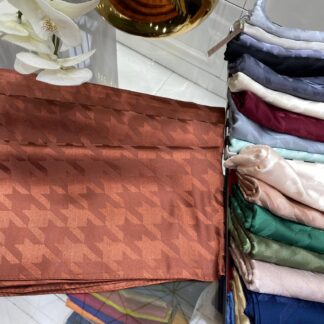 Kazayağı Desen Jakar Şal - Kiremit - Organic ScarfsOrganic Scarfs