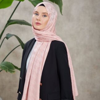 Kazayağı Desen Jakar Şal - Pamuk Şekeri - Organic ScarfsOrganic Scarfs