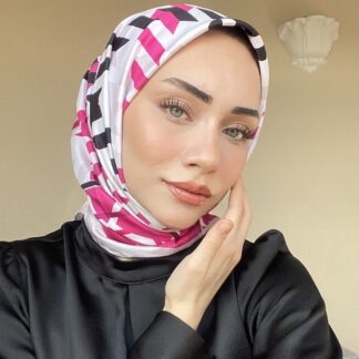 Kazayağı Desen Twill Eşarp - Fuşya - Organic ScarfsOrganic Scarfs