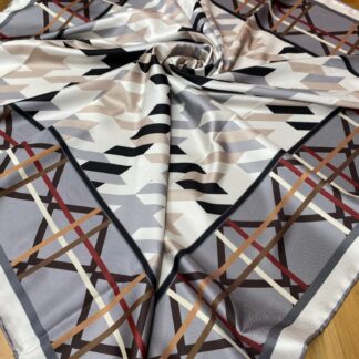 Kazayağı Desen Twill Eşarp - Gri - Organic ScarfsOrganic Scarfs