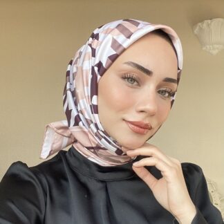Kazayağı Desen Twill Eşarp - Mocha - Organic ScarfsOrganic Scarfs