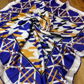Kazayağı Desen Twill Eşarp - Morcivert - Organic ScarfsOrganic Scarfs