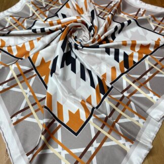 Kazayağı Desen Twill Eşarp - Soft Turuncu - Organic ScarfsOrganic Scarfs