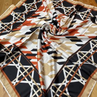 Kazayağı Desen Twill Eşarp - Taba - Organic ScarfsOrganic Scarfs