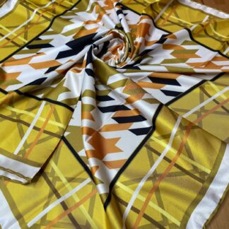 Kazayağı Desen Twill Eşarp - Yağ Yeşili - Organic ScarfsOrganic Scarfs