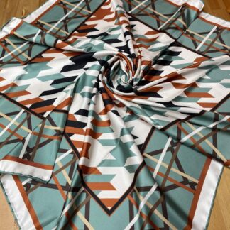 Kazayağı Desen Twill Eşarp - Yeşil - Organic ScarfsOrganic Scarfs