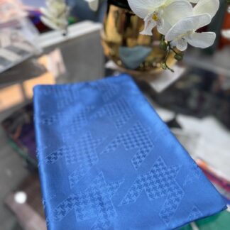 Kazayağı Minimal Desen Jakar Şal - İndigo - Organic ScarfsOrganic Scarfs