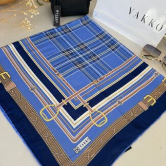 Vakko Ekose Desen Pamuk Soft Eşarp 68190 - Lacivert