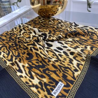 Leopar Desen Mio Caz Eşarp - Siyah - Organic ScarfsOrganic Scarfs