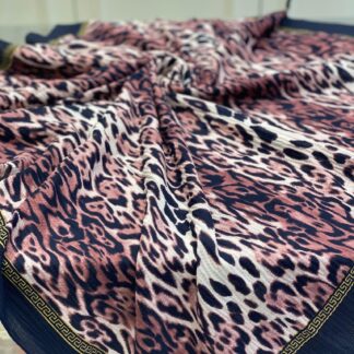 Leopar Desen Mio Cazz Eşarp - Gül Kurusu - Organic ScarfsOrganic Scarfs