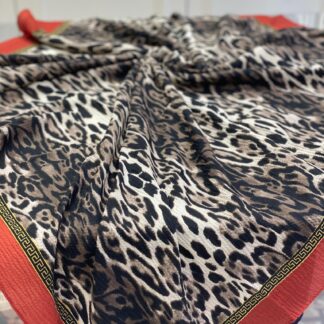 Leopar Desen Mio Cazz Eşarp - Kiremit - Organic ScarfsOrganic Scarfs