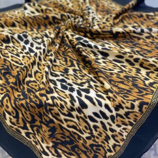 Leopar Desen Mio Cazz Eşarp - Lacivert - Organic ScarfsOrganic Scarfs